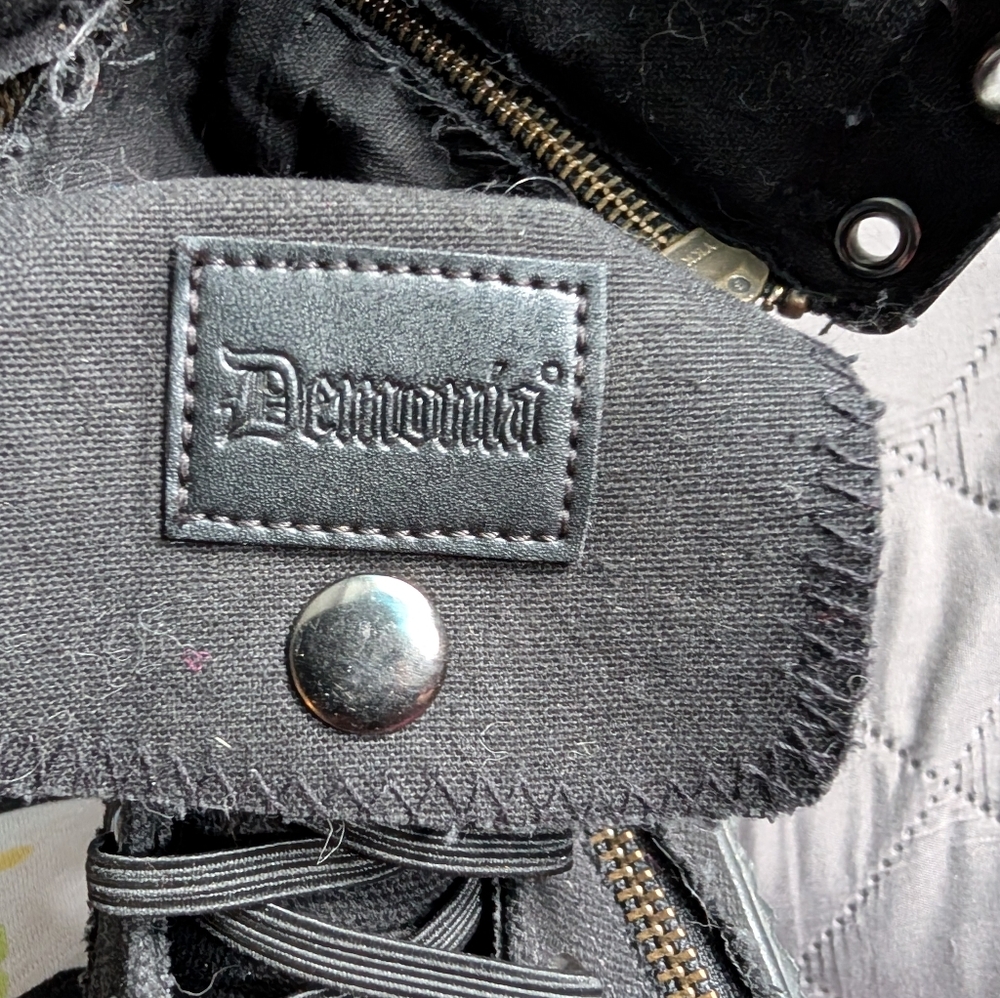 Demonia Black Canvas High-Top Sneakers - Picture 7 of 7